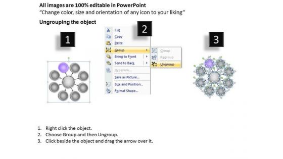 Business Architecture Diagrams 8 Stages Hub And Spokes Network Ppt PowerPoint Slides