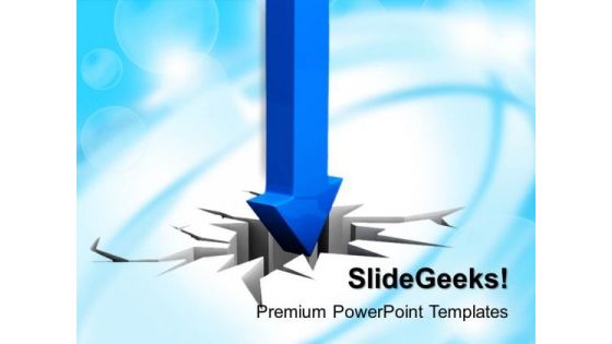 Business Arrow Cracking Surface PowerPoint Templates And PowerPoint Themes 0912