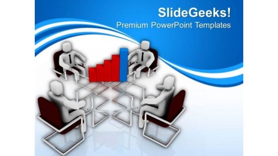 Business Bar Graph Discussion With Team PowerPoint Templates Ppt Backgrounds For Slides 0613