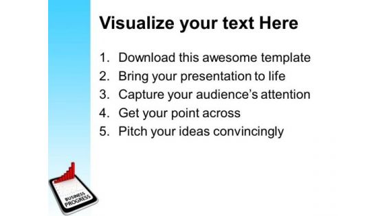 Business Bar Graph Progress On Table PowerPoint Templates Ppt Backgrounds For Slides 0313