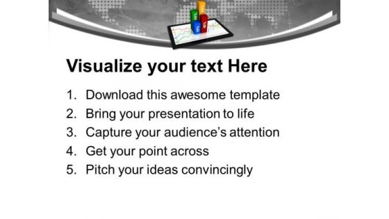 Business Chart And Graphs On Computer Tablet PowerPoint Templates Ppt Backgrounds For Slides 0113