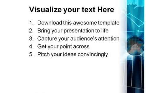 Business Chart Globe PowerPoint Template 1010