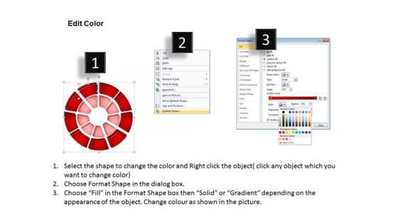 Business Chart PowerPoint Templates Business 3d Double Concentric Rings Pieces Ppt Slides