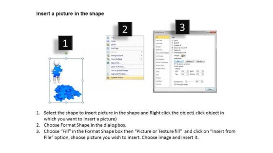 Business Charts 3d Man With Blue Puzzle Pieces PowerPoint Templates Ppt Backgrounds For Slides