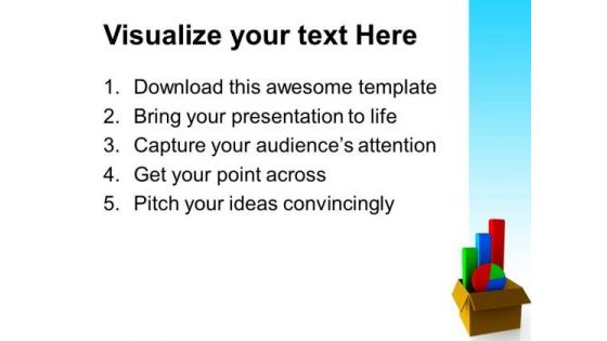 Business Charts Coming Out Of A Box Bar PowerPoint Templates And PowerPoint Themes 1012