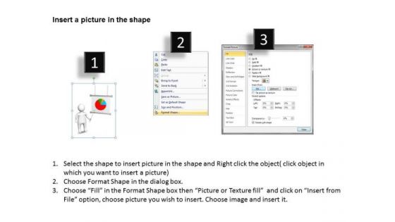 Business Charts Examples 3d Man With Pie Factors PowerPoint Slides