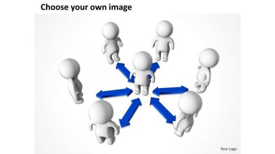 Business Charts Examples 3d Men Connected With Arrows PowerPoint Templates