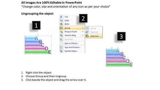 Business Charts PowerPoint Templates Alphabet Blocks Abcde With Textboxes