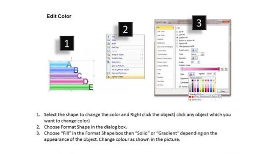 Business Charts PowerPoint Templates Alphabet Blocks Abcde With Textboxes