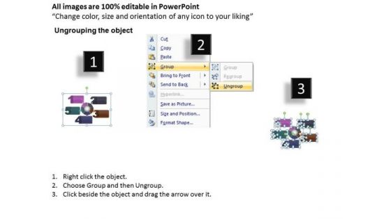 Business Charts PowerPoint Templates Five Text Boxes Connected With Circular Direction