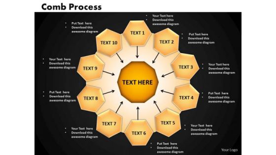 Business Circle Charts PowerPoint Templates Finance Comb Process Ppt Slides