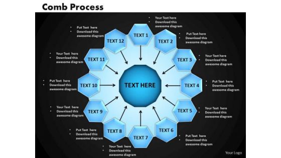 Business Circle Charts PowerPoint Templates Process Comb Process Ppt Slides