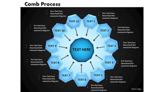 Business Circle Charts PowerPoint Templates Success Comb Process Ppt Slides
