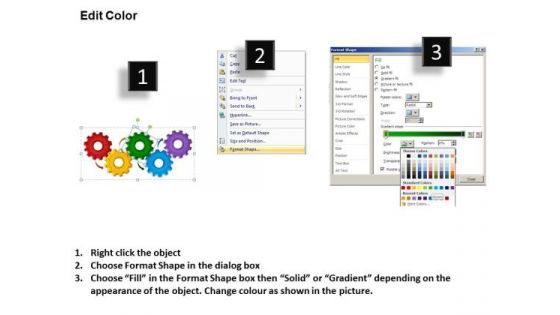 Business Circular Charts PowerPoint Templates Business Gears Process Ppt Slides