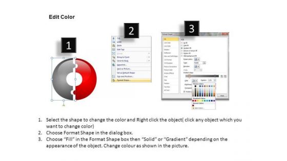 Business Circular Puzzle 2 Pieces PowerPoint Slides And Ppt Diagram Templates