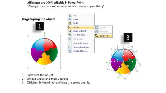 Business Circular Puzzle 5 Pieces PowerPoint Slides And Ppt Diagram Templates