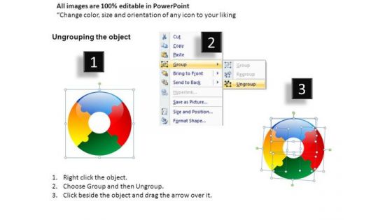 Business Circular Puzzle With Circle 4 PowerPoint Slides And Ppt Diagram Templates