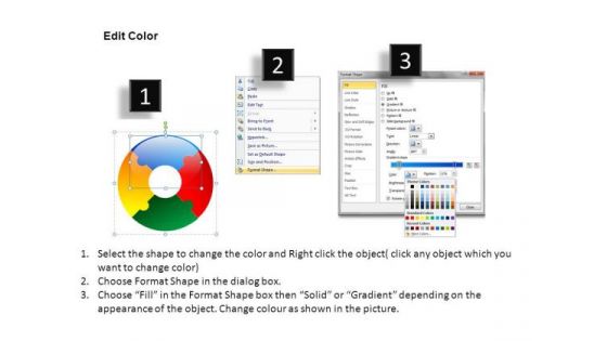 Business Circular Puzzle With Circle 4 PowerPoint Slides And Ppt Diagram Templates