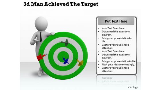 Business Concepts 3d Man Achieved The Target Character Modeling