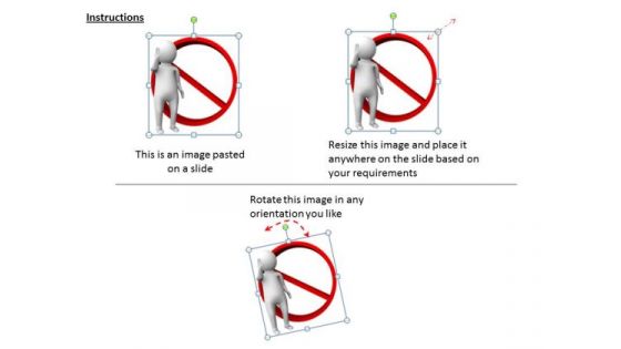 Business Concepts 3d Man And Interdiction Sign Character