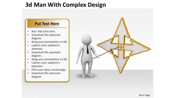 Business Concepts 3d Man With Complex Design Character