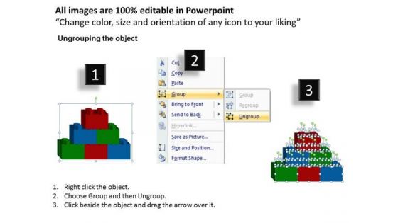 Business Cubes Lego PowerPoint Templates Growth Blocks Flowchart Ppt Slides