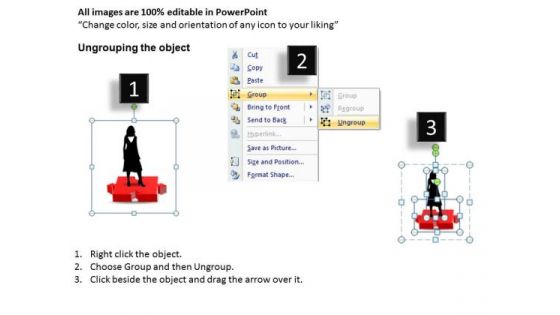Business Cycle Diagram 3d 4x4 Missing Puzzle Piece Business Framework Model