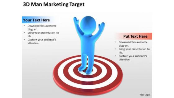Business Cycle Diagram 3d Man Marketing Target PowerPoint Templates Ppt Backgrounds For Slides