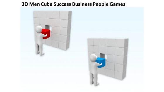 Business Cycle Diagram 3d Men Cube Success PowerPoint Theme People Games Slides