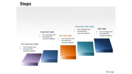 Business Cycle Diagram 5 Steps Diagram For Linear Business Growth Sales Diagram