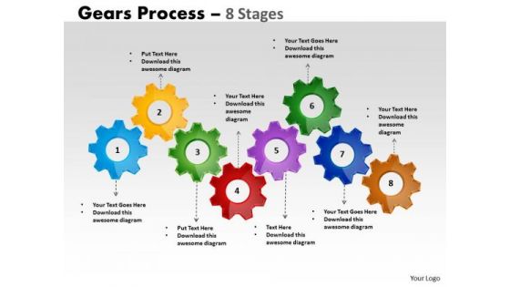 Business Cycle Diagram 8 Stages Gears Process Marketing Diagram