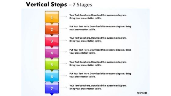 Business Cycle Diagram Business Vertical Steps With 7 Stages Marketing Diagram