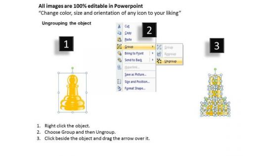 Business Cycle Diagram Chess Pawn Pieces Sales Diagram