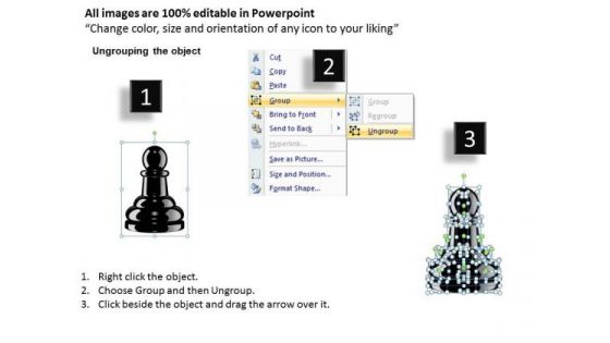 Business Cycle Diagram Chess Pawn Pieces Strategy Business Diagram
