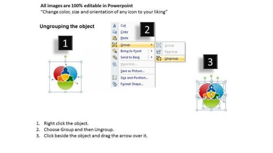 Business Cycle Process PowerPoint Templates Business Venn Diagram Circular Puzzle Process Ppt Slides