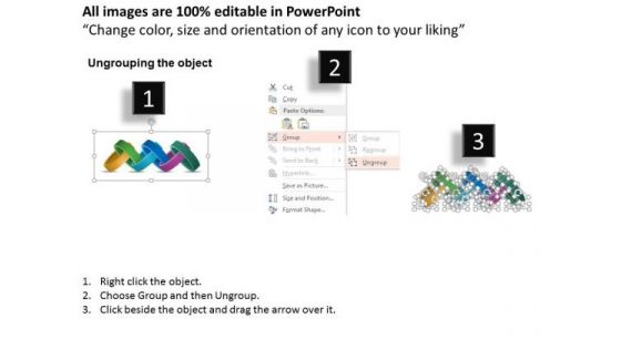 Business Daigram Six Staged Chain Diagram For Text Representation Presentation Templets