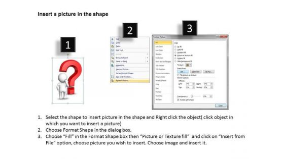 Business Development Process Diagram Doubtful Man With Red Question Mark PowerPoint Templates