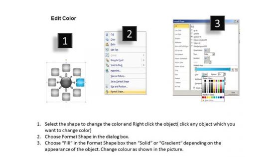 Business Development Process Flowchart 8 Stages Hub And Spoke Layout PowerPoint Slides