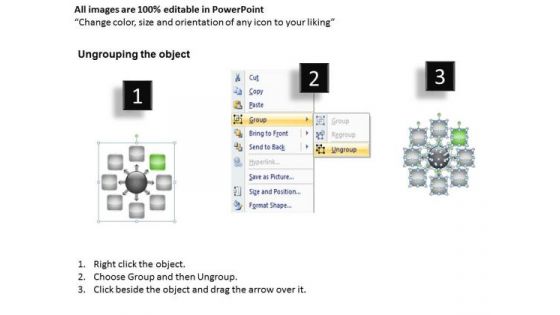 Business Development Process Flowchart 8 Stages Hub And Spoke Layout Ppt PowerPoint Slides