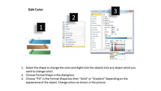 Business Development Strategy 3 Staged Process Text Boxes Strategic Planning Templates