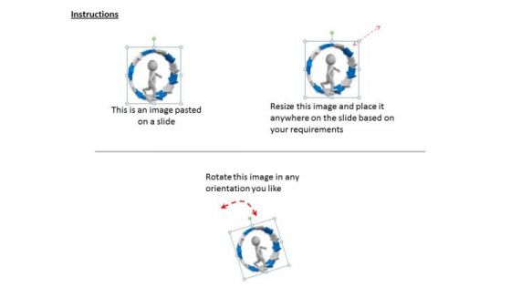 Business Development Strategy 3d Man Running Inside Circle Character Modeling