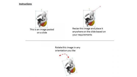 Business Development Strategy Template 3d Man On Globe With Laptop Characters