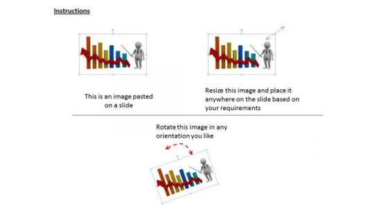 Business Development Strategy Template 3d Man With Success Graph Characters