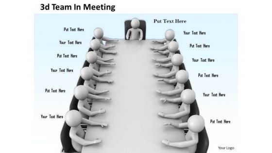 Business Development Strategy Template 3d Team Meeting Characters