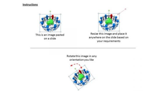 Business Development Strategy Template 3d Team Standing Around Globe Character Modeling