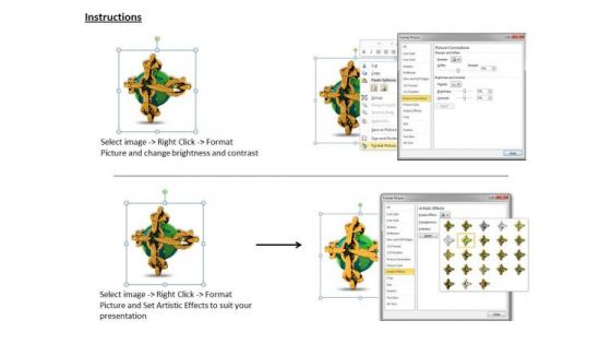 Business Development Strategy Template Golden Chain With Globe Photos