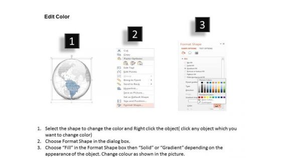 Business Diagram 3d Binary Globe South America Highlighted Presentation Template
