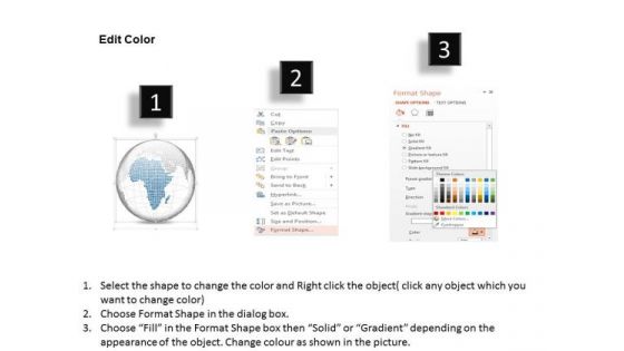 Business Diagram 3d Blue Color Africa Highlighted Binary Globe Presentation Template