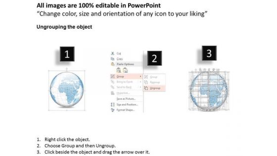 Business Diagram 3d Blue Color Binary Globe Vector Presentation Template