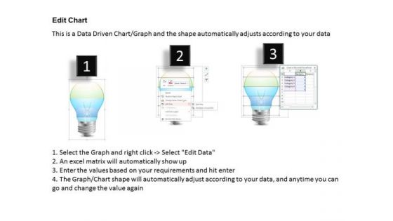 Business Diagram 3d Bulb Graphic For Data Driven And Idea Generation PowerPoint Slide